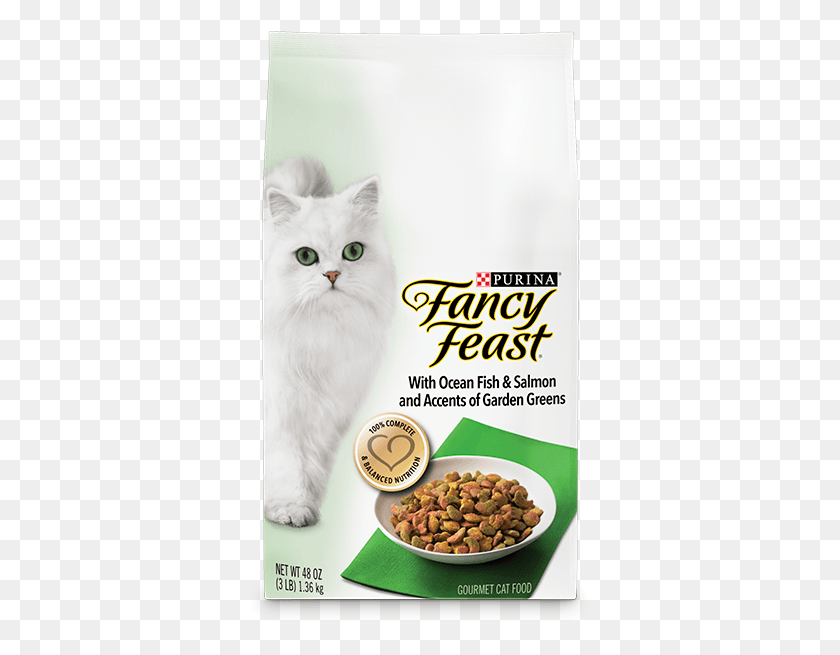 351x595 Gourmet Dry Cat Food Fish Salmon With Garden Fancy Feast Dry Cat Food, Plant, Pet, Mammal HD PNG Download