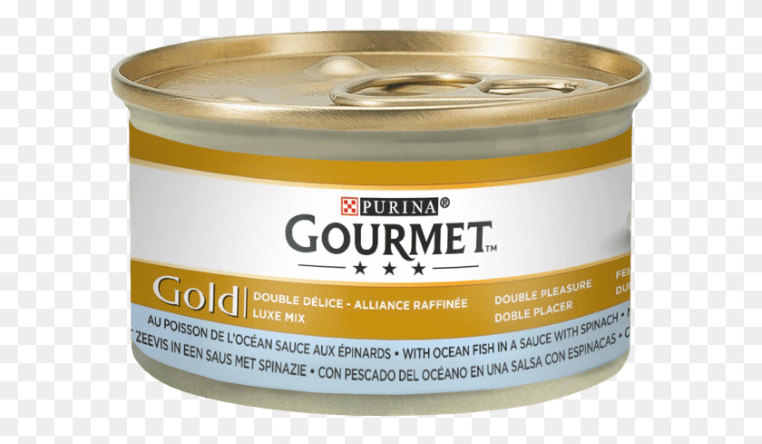 598x429 Gourmet Gold Ocean Fish Spinach Animal, Label, Text, Tin HD PNG Download