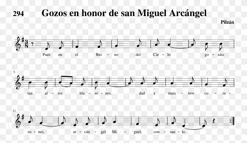 755x429 Gozos En Honor De San Miguel Arcngel Sheet Music Composed Sheet Music, Gray, World Of Warcraft HD PNG Download