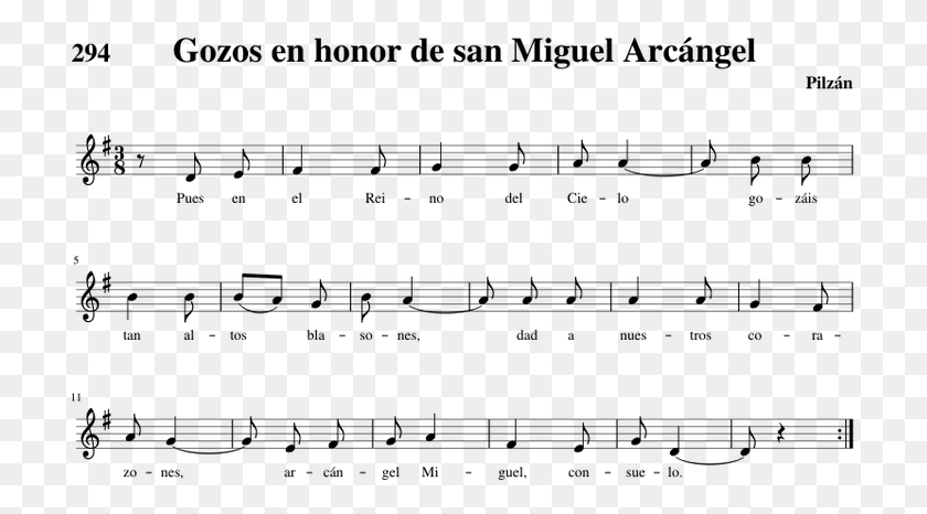 713x406 Gozos En Honor De San Miguel Arcngel Sheet Music For Sheet Music, Gray, World Of Warcraft HD PNG Download