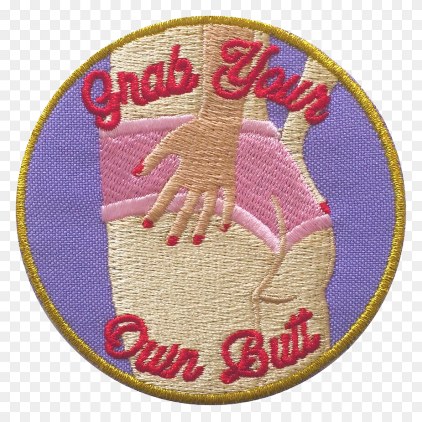855x856 Grab Your Own Butt Iron On Feminist Patch By The Eye Feminist Patch, Rug, Pattern, Embroidery HD PNG Download