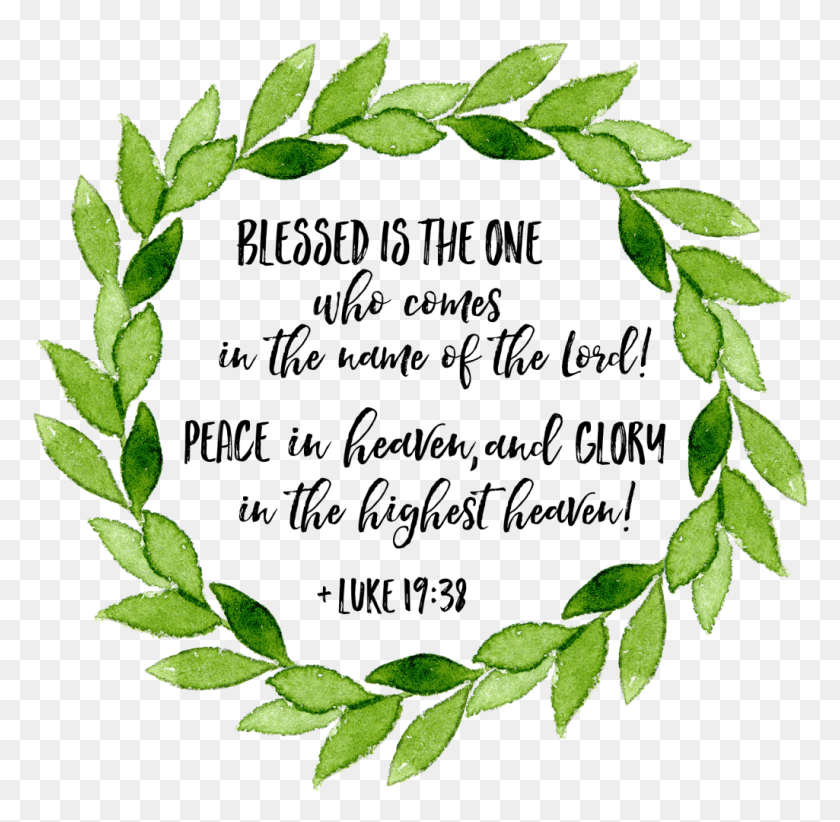 1025x1002 Grace Healing Hands Jesus Quotes Clipart Grace Palm Sunday Luke 19, Plant, Wreath, Green HD PNG Download