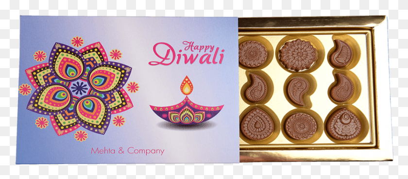 889x352 Gracious Diwali 12 Pcs Customized Belgian Chocolate Chocolate, Greeting Card, Mail, Envelope HD PNG Download