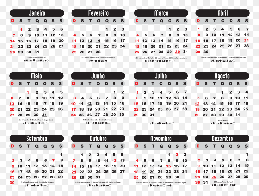 1964x1450 Descargar Png Calendario Calendrio 2018 Preto 2018 Egipto Con Días Festivos, Texto, Menú Hd Png