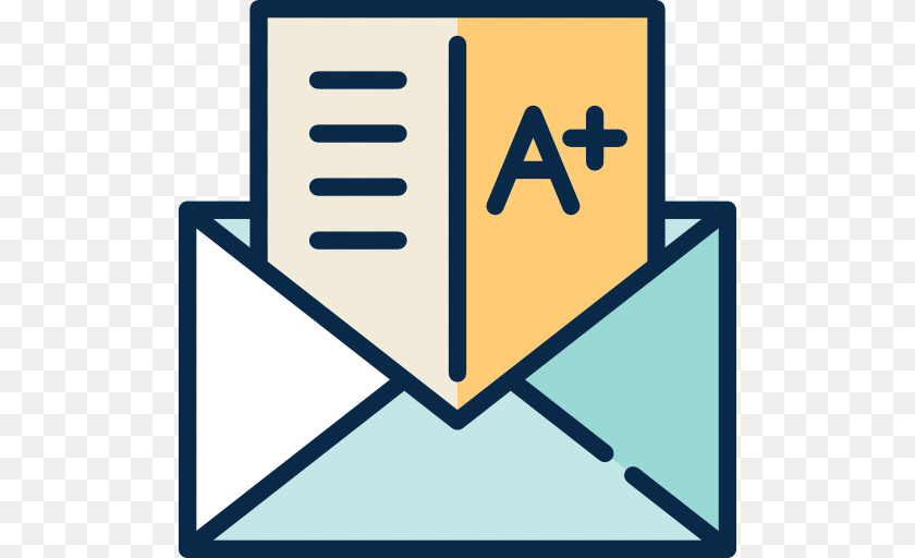 512x512 Grades Envelope Mark Exam Interface Education Icon, File Transparent PNG