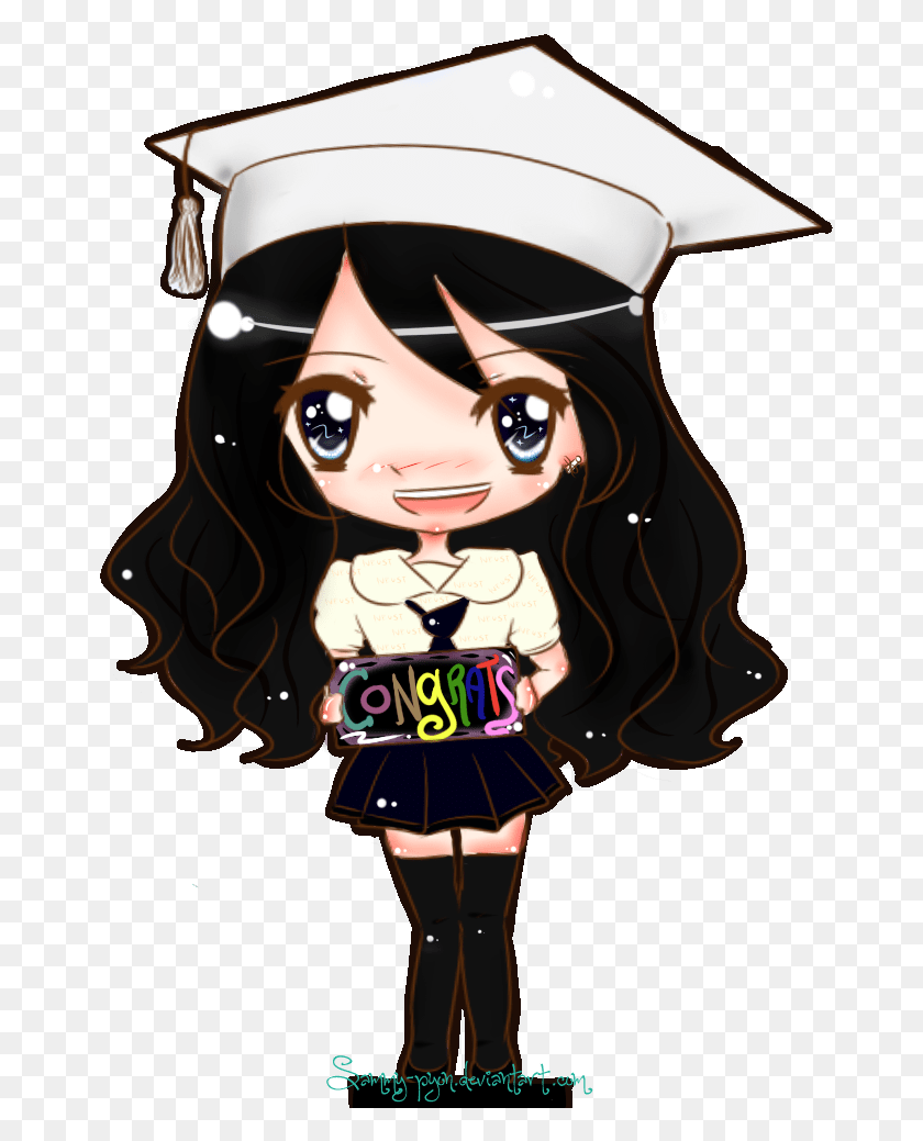 676x979 Graduate Drawing Grad Anime Girl Drawing Graduate, Person, Human, Costume HD PNG Download