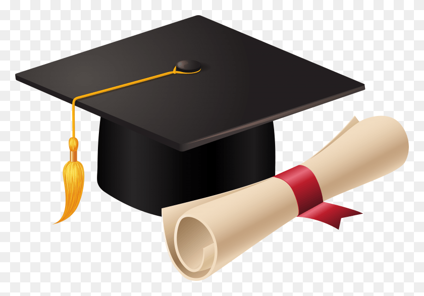 7943x5368 Graduation Cap And Diploma, Text, Hammer, Tool HD PNG Download