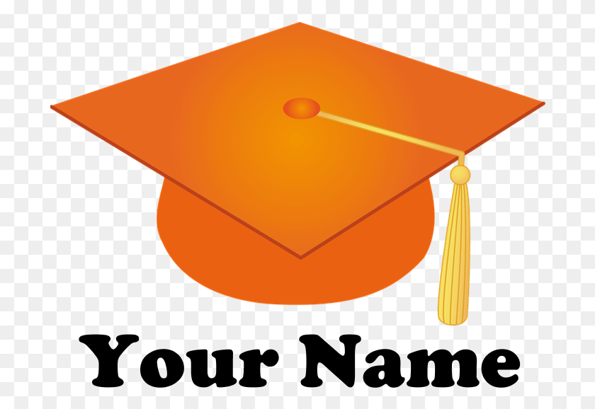 700x518 Graduation Cap Picture Orange Graduation Cap Clipart, Clothing, Apparel, Label HD PNG Download
