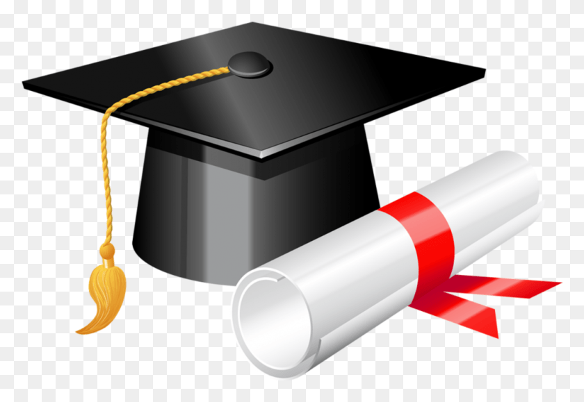 1003x668 Descargar Png / Gorro De Graduación Con Diploma Png