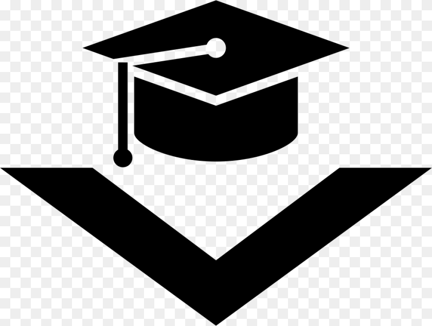 980x740 Graduation Cap With Down Arrow Comments Toga Icon, People, Person, Stencil Clipart PNG