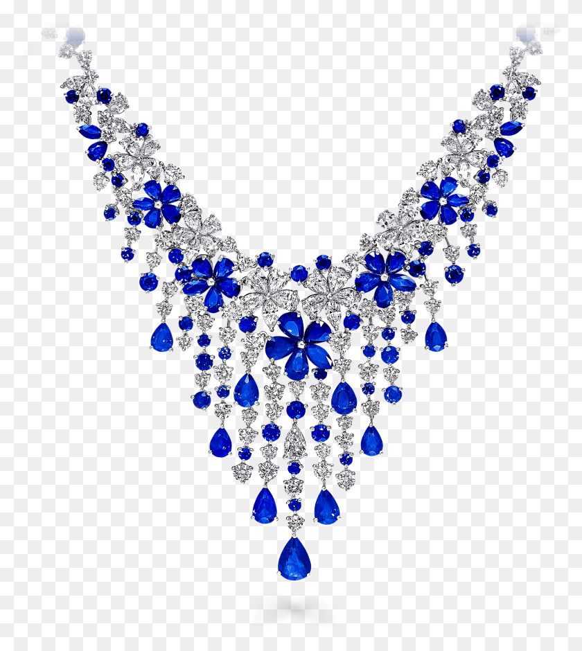 1562x1764 Graff Carissa Flower Sapphire And Diamond Necklace Diamond Necklace By Graff, Accessories, Accessory, Jewelry HD PNG Download