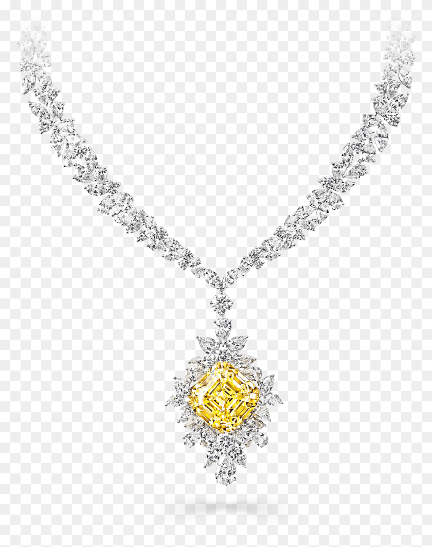 1516x1950 Graff High Jewellery Fancy Intense Emerald Cut Yellow Diamond Jewellery Design 2018, Ожерелье, Ювелирные Изделия, Аксессуары Hd Png Скачать