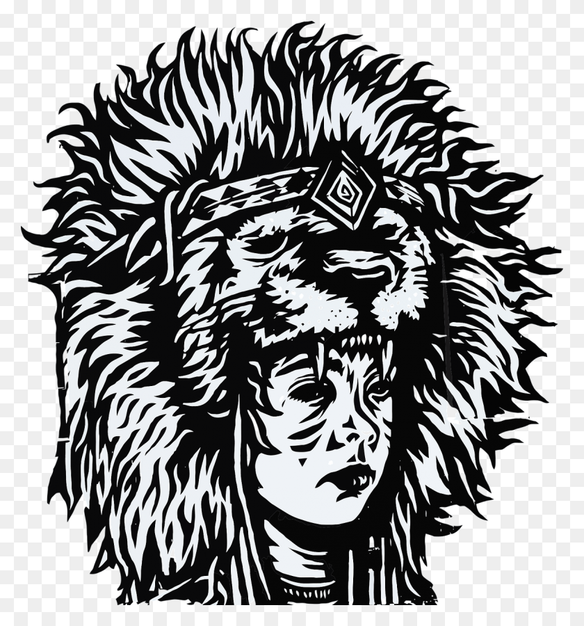 1188x1280 Graffiti Head Dress People Image Lion Of Judah Krakow, Stencil, Symbol, Tiger HD PNG Download