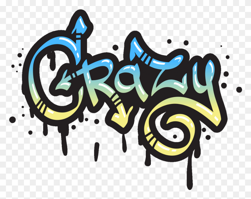 1015x788 Descargar Png Graffiti Sticker Graffiti Krejzi, Texto, Caligrafía, Escritura A Mano Hd Png