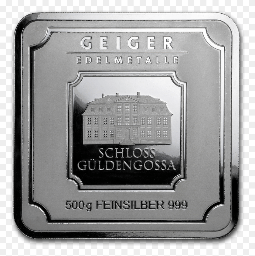 1442x1447 Gram Silver Bar 500 Gram Geiger Silver Bar In Square, Plaque, Electronic Chip, Hardware HD PNG Download