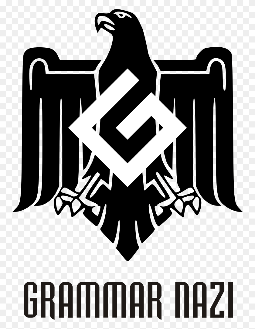 758x1024 Grammar Nazi Coat Of Arms Text Grammar Nazi Logo, Symbol, Trademark, Gray HD PNG Download
