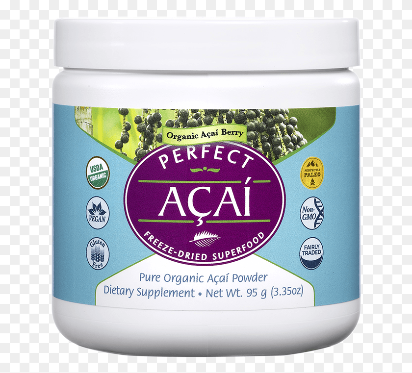 638x701 Grams Of Pure Organic Acai In A Scoopable Jar Cosmetics, Plant, Food, Yogurt HD PNG Download