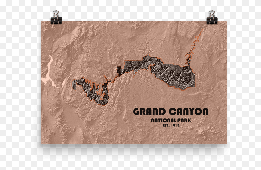 649x490 Grand Canyon National Park Physical Map Poster Motif, Soil, Advertisement, Plot HD PNG Download