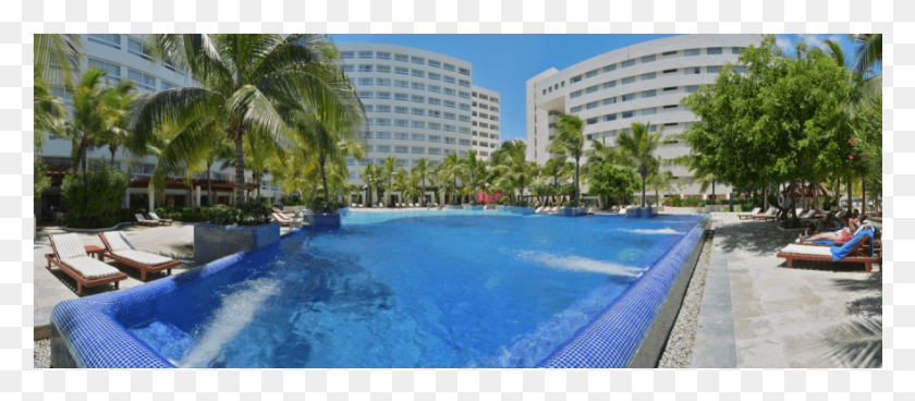 881x349 Grand Palm Tree Oasis Seaside Resort, Здание, Отель, Вода Hd Png Скачать