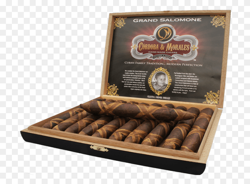 717x558 Grand Salomone Triplewrapper Cigar Cordoba And Morales Grand Solomone, Book, Couch, Furniture HD PNG Download