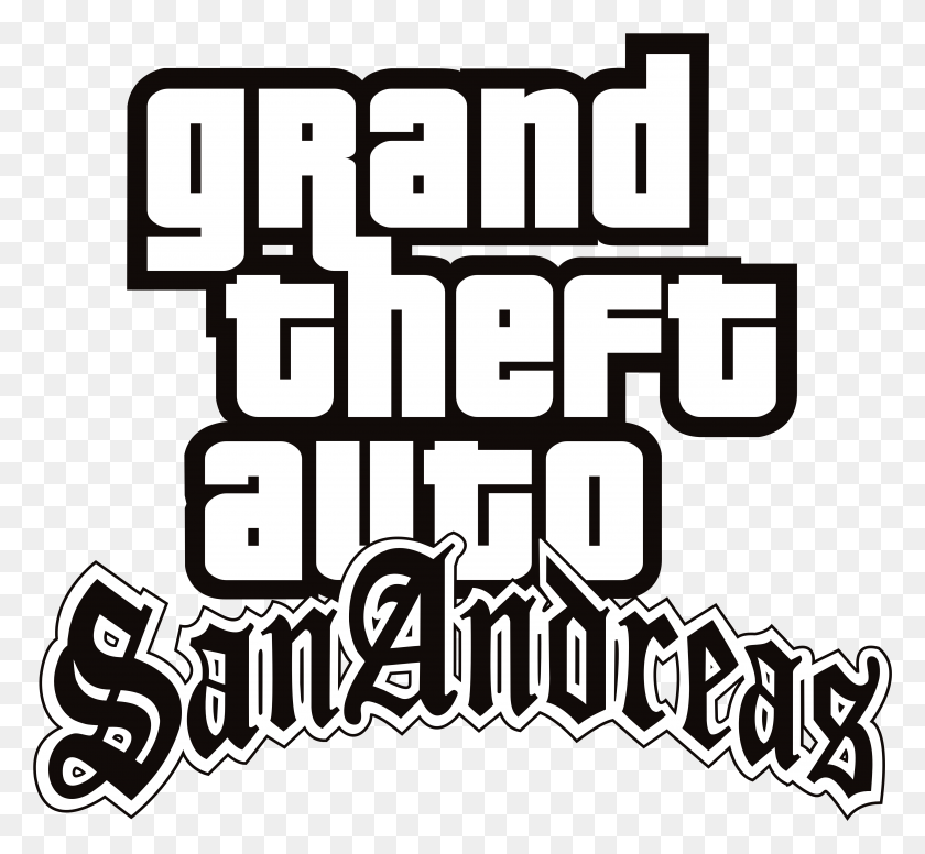4911x4509 Grand Theft Auto Grand Theft Auto San Andreas Logo, Текст, Grand Theft Auto, Береговая Линия Png Скачать