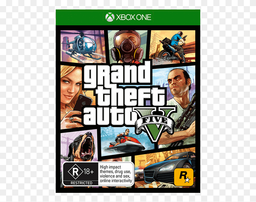 477x601 Grand Theft Auto V Gta 5 Xbox One, Person, Human, Car HD PNG Download