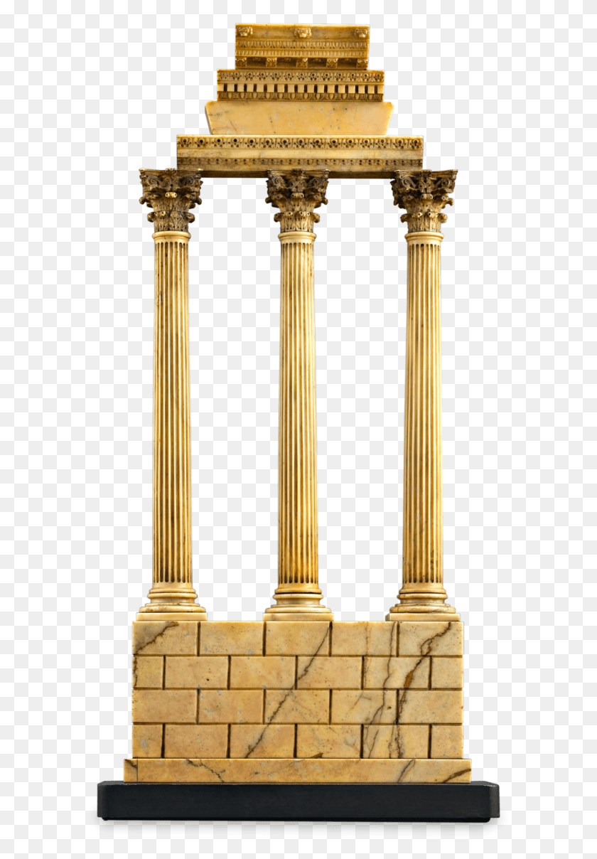 593x1148 Grand Tour Souvenir Temple Of Castor And Pollux Column, Architecture, Building, Pillar HD PNG Download
