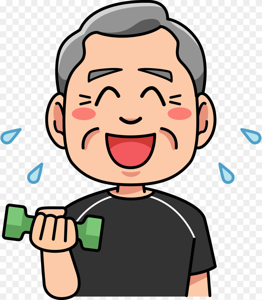 Grandfather Is Doing Physical Training Clipart, Baby, Person, Face, Head Sticker PNG