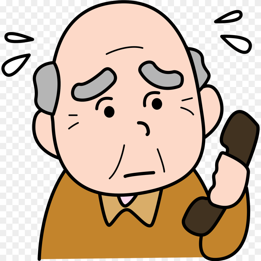 1920x1920 Grandfather Is Talking On The Telephone Clipart, Baby, Person, Face, Head Sticker PNG