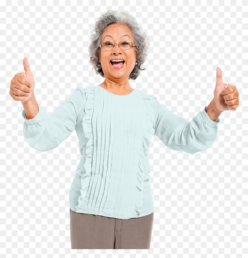 1614x1686 Grandma Stock Photo Happy Grandma, Person, Human, Thumbs Up HD PNG Download