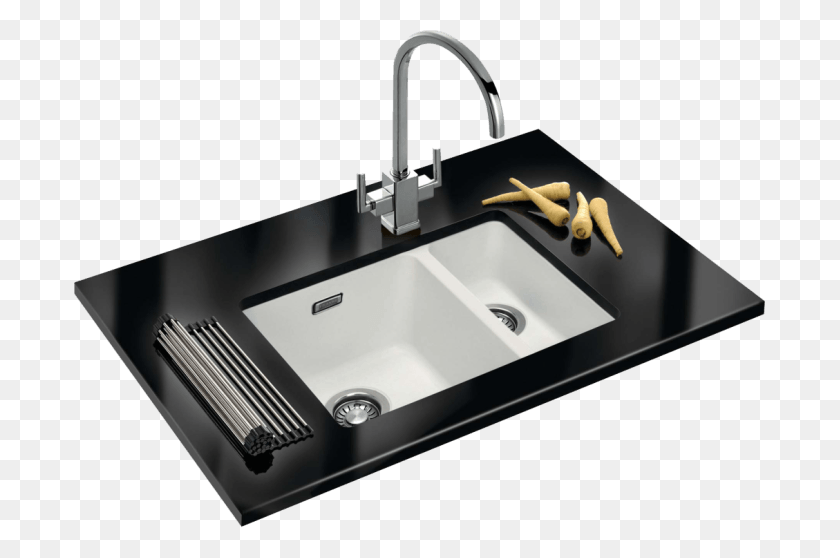 691x498 Granite Composite Kitchen Sinks Franke Kubus Kbg, Sink Faucet, Indoors, Sink HD PNG Download