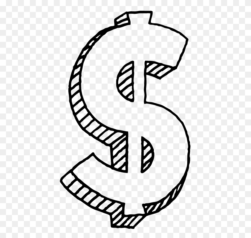 448x737 Graphic Black And White Drawing Money Dollar Dollar Sign Drawing, Gray, World Of Warcraft HD PNG Download