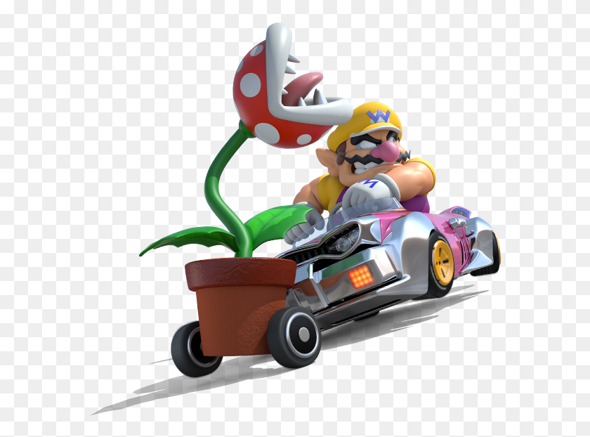 588x562 Graphic Black And White Image Kart Mariowiki Mario Kart 8 Deluxe Wario, Toy, Vehicle, Transportation HD PNG Download