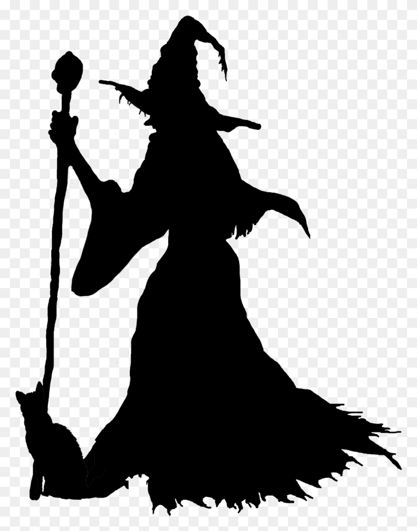 1063x1376 Графический Черно-Белый Силуэт На Getdrawings Com Хэллоуин Ведьма, Человек, Человек Png Скачать