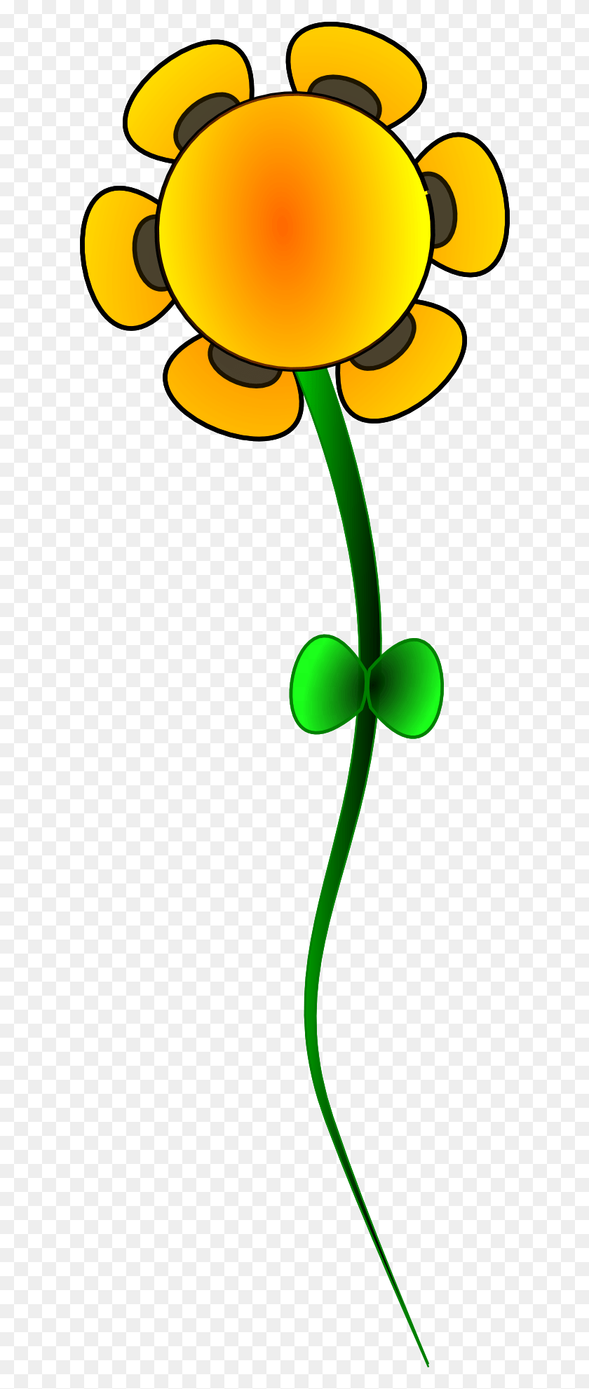 614x1921 Graphic Drawing Of A Yellow Flower Vektor Orang Megang Bunga, Green, Plant, Lamp HD PNG Download