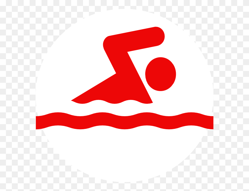 600x586 Graphic Free Library Swim Logo Clip Art At Clker Com Swimming Icon Red Transparent, Symbol, Trademark, Number HD PNG Download