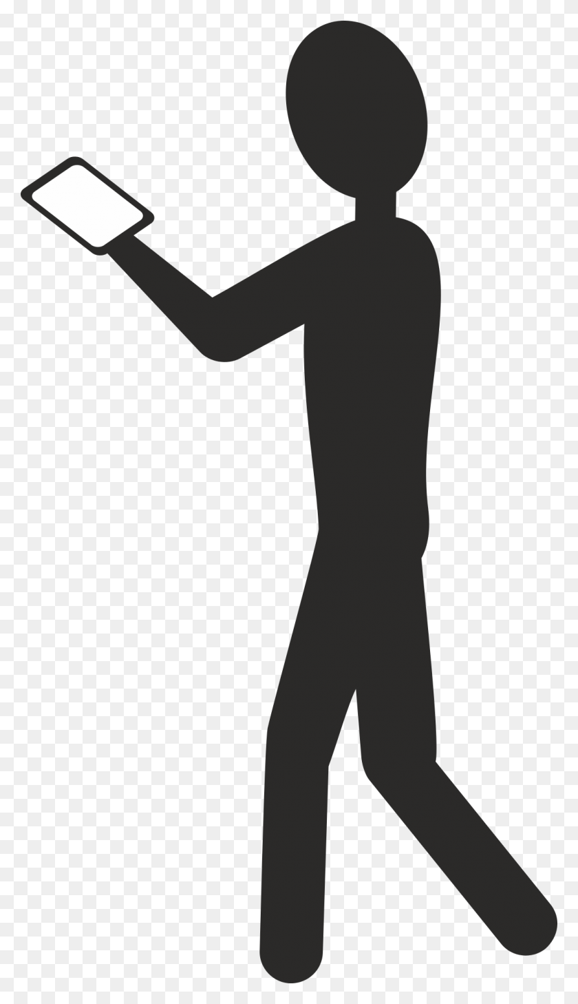 1071x1920 Graphic Image Of A Man Silhouette With A Phone Standing, Cross, Symbol HD PNG Download