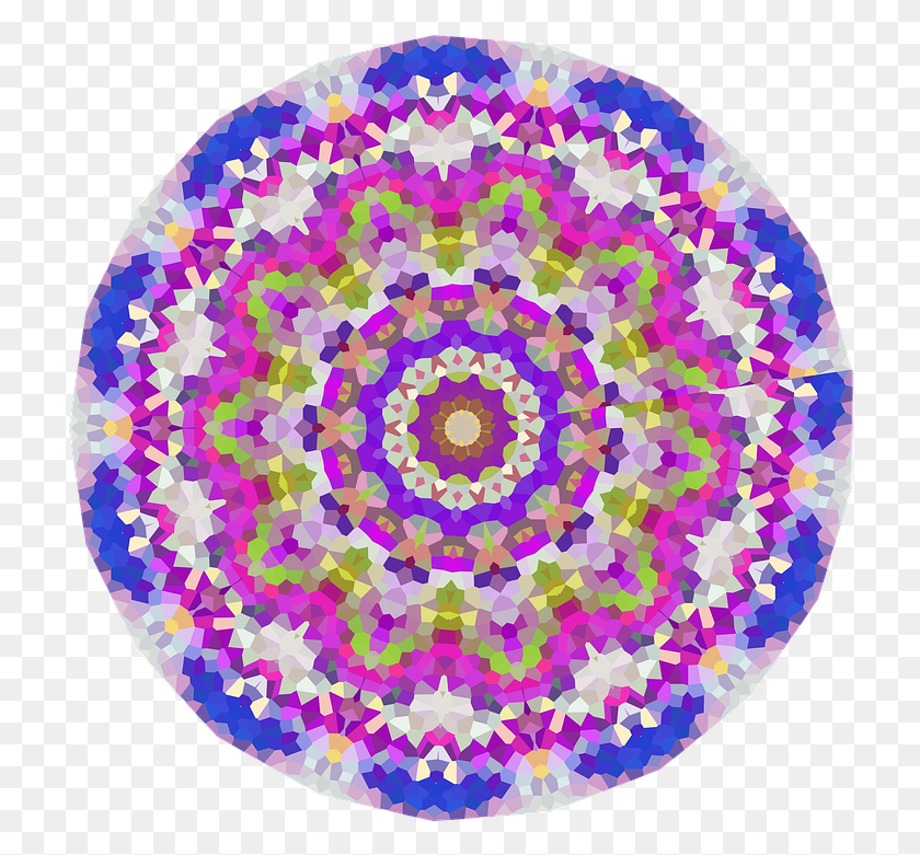 722x721 Graphic Isolated Mandela Colorful Deco Effect Circle, Rug, Pattern, Ornament HD PNG Download