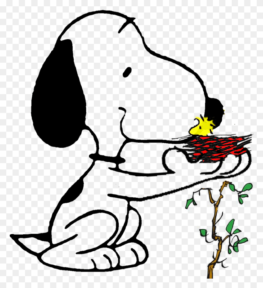 834x918 Graphic Library Library Snoopy Woodstock Loads Safely Snoopy And Woodstock Vector, Pac Man HD PNG Download