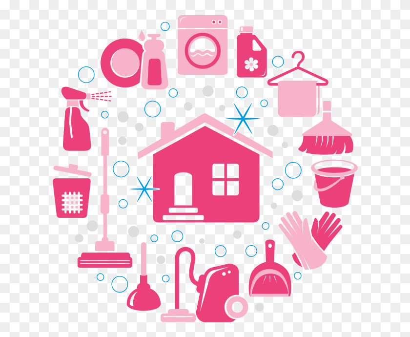 626x630 Graphic Of Cleaning Icons In Grid Format Clean Illustration, Graphics, Purple HD PNG Download
