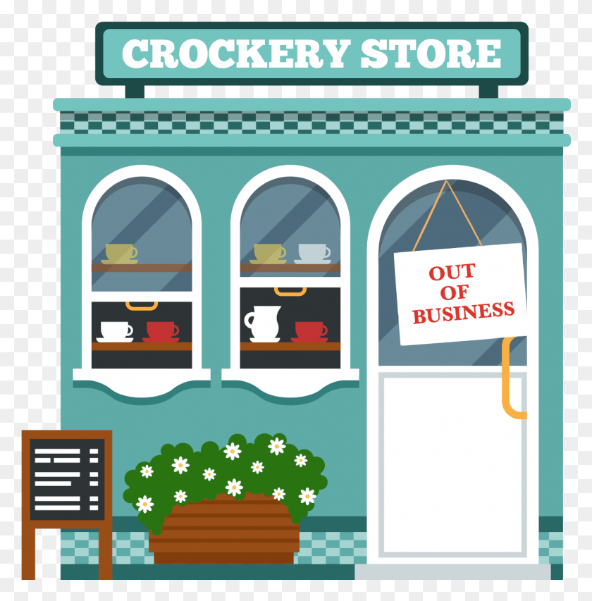 1193x1214 Graphic Of Storefront With Out Of Business Sign, Advertisement, Poster, Flyer HD PNG Download