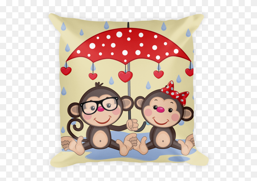 549x531 Graphic Our Little Monkey S Here Seem To Pareja De Monitos Animados, Pillow, Cushion, Glasses HD PNG Download
