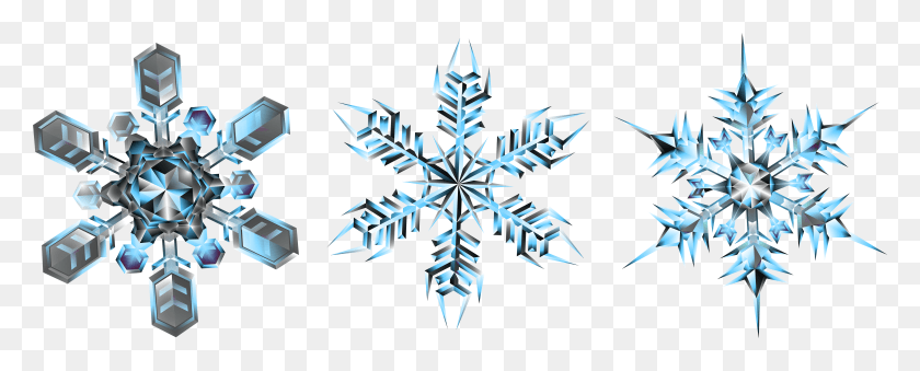 7875x2822 Graphic Royalty Free Crystal Snowflakes Christmas Transparent Background Snowflake Clipart HD PNG Download