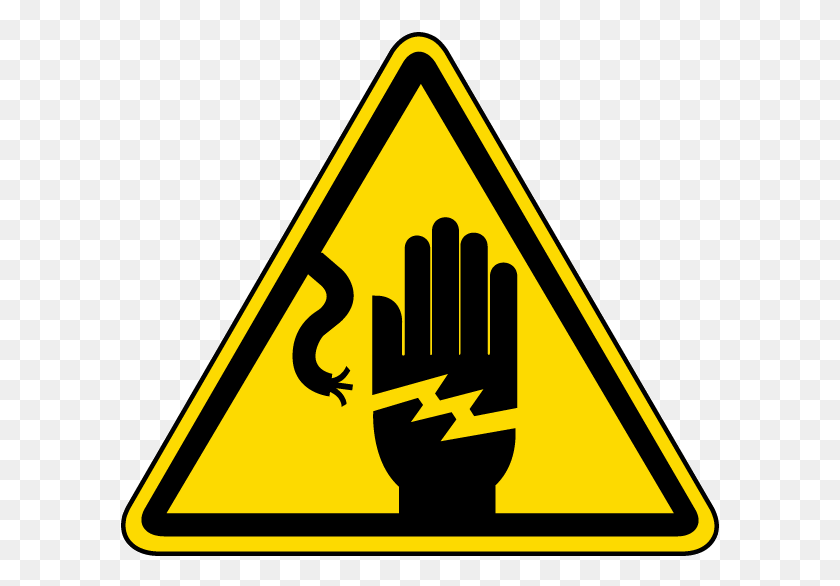 600x526 Graphic Royalty Free Electrical Shock Warning Label Electric Shock Hazard Sign, Symbol, Road Sign, Triangle HD PNG Download