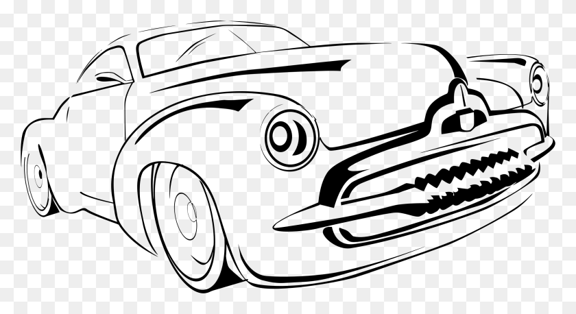 2322x1186 Graphic Stock Automotive Drawing Classic Car Line Art, Gray, World Of Warcraft HD PNG Download