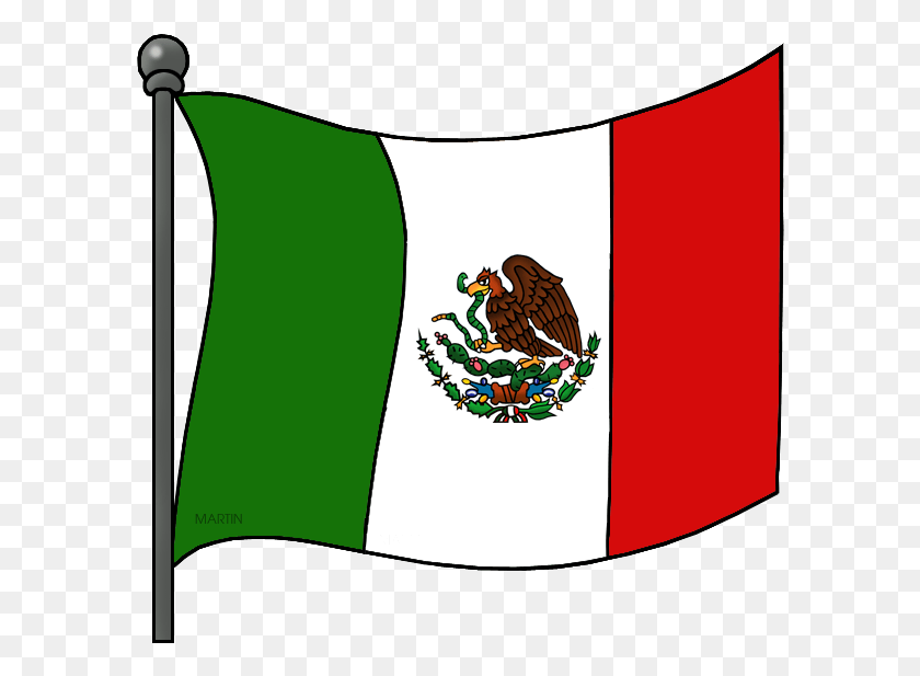 592x557 Graphic Stock Clip Mexico Easy Cartoon Mexican Flag, Flag, Symbol, Bird HD PNG Download