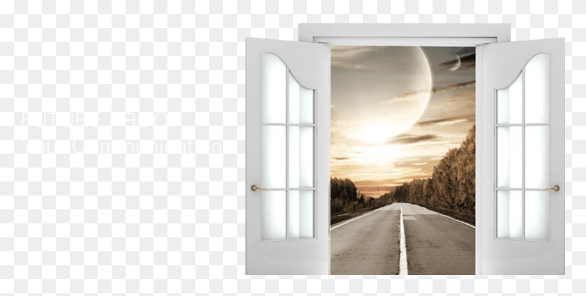 860x402 Прекрасная Графика С Неповоротной Двойной Дверью Powerpoint, Дорога, Французская Дверь, Окно Изображения Hd Png Скачать