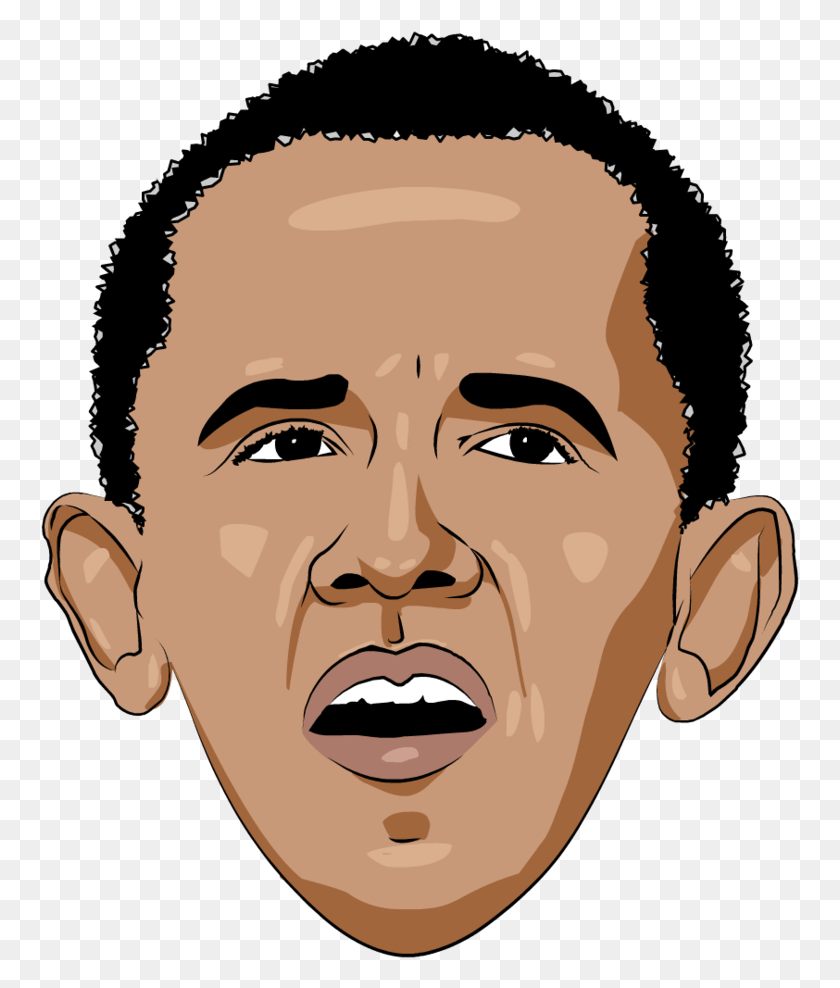 759x928 Graphic Transparent Library Cartoon Caricatures Cartoon Obama Head, Face, Mouth, Lip HD PNG Download