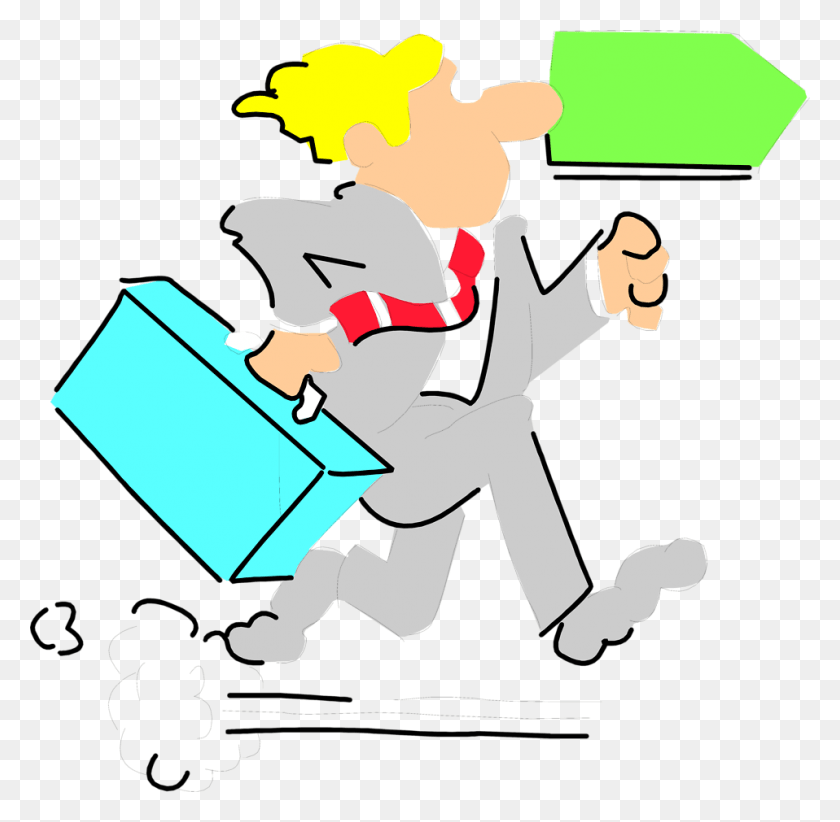 958x937 Graphic Transparent Library Free Stock Photo Illustration Running Late Cartoon, Person, Human, Shopping HD PNG Download
