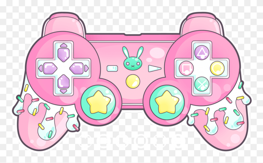 1001x592 Graphic Transparent Library Game Controllers Video Cute Gaming Controller Drawing, Electronics, Joystick, Symbol HD PNG Download